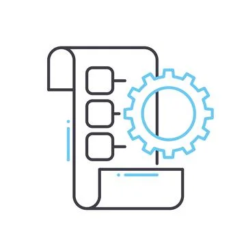 Implementation planning line icon, outline symbol, vector illustration, concept 스톡 일러스트