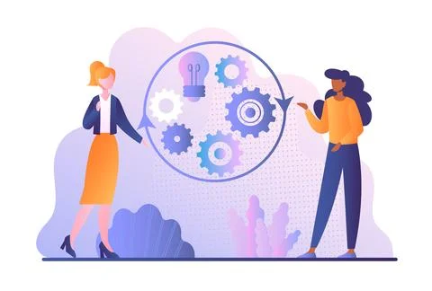 Implementation process or innovation integration concept 스톡 일러스트