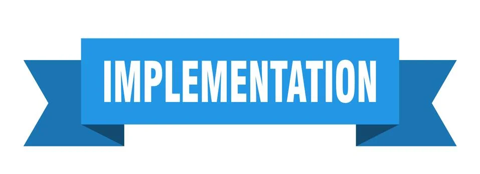 Implementation ribbon. implementation isolated band sign. implementation bann Illustrazione stock
