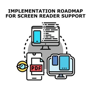 Implementation roadmap for screen reader support concept Stock Illustration