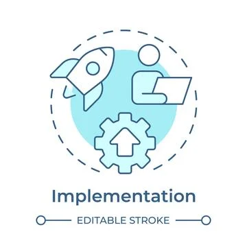 Implementation soft blue concept icon Stockillustratie