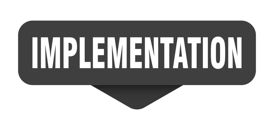 Implementation sticker. implementation sign on transparent background Stock Illustration