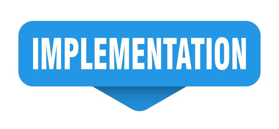 Implementation sticker. implementation sign on transparent background Stock Illustration