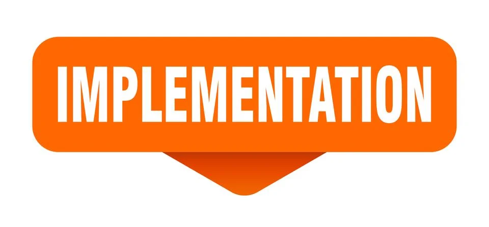 Implementation sticker. implementation sign on transparent background 스톡 일러스트