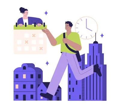 Implementation of sustainable practises in HR work. Hybrid work Illustrazione stock