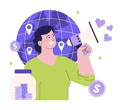 Implementation of sustainable practises in HR work. Promotion corporate Stock Illustration