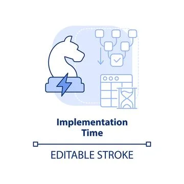 Implementation time blue light concept icon 스톡 일러스트