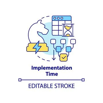 Implementation time concept icon 스톡 일러스트