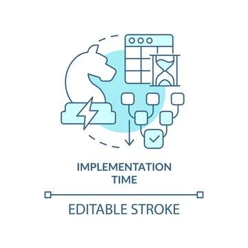 Implementation time turquoise concept icon 库存插图