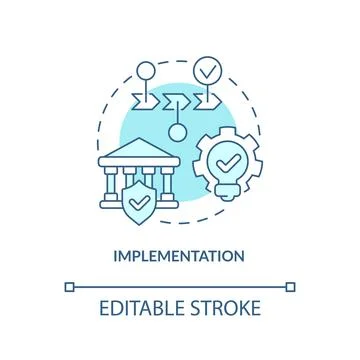 Implementation turquoise concept icon 库存插图