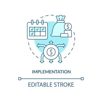 Implementation turquoise concept icon 库存插图