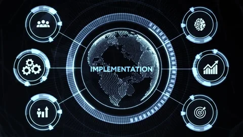 IMPLEMENTATION, web technology concept.  Business, Technology, Internet and n Video stock 163971760