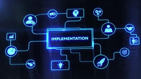 IMPLEMENTATION, web technology concept.  Business, Technology, Internet and n Stock Footage 197099165