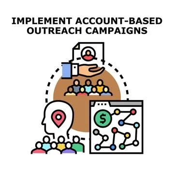 Implementing account based marketing strategies and outreach campaigns イラスト素材