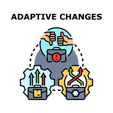 Implementing adaptive organizational changes and business evolution Stock Illustration