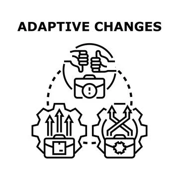 Implementing adaptive organizational changes and business evolution Stock Illustration