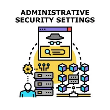 Implementing administrative security settings for data protection 库存插图