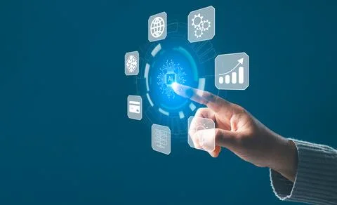 Implementing AI technology in business strategy led to significant improvem.. Foto stock