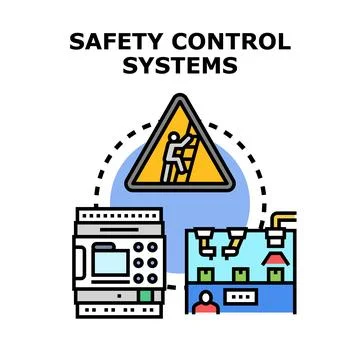 Implementing automated safety control systems in industrial production Illustrazione stock