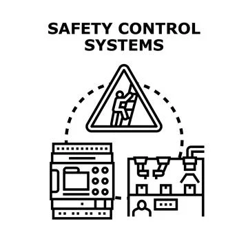 Implementing automated safety control systems in industrial production Illustrazione stock