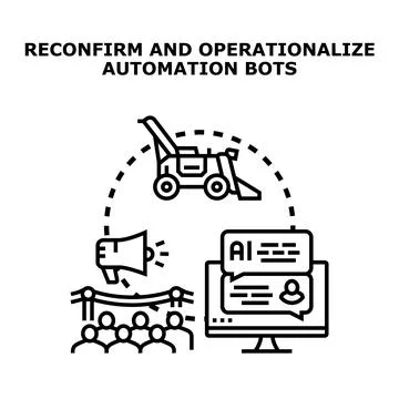 Implementing automation bots for technology operationalization イラスト素材