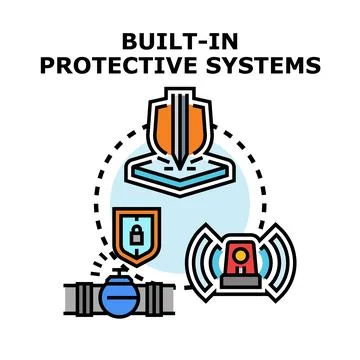 Implementing built in protective systems for security Stock Illustration