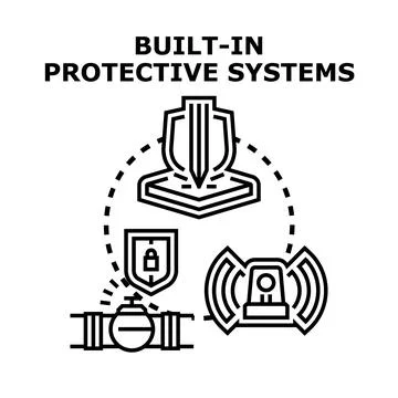 Implementing built in protective systems for security Stock Illustration