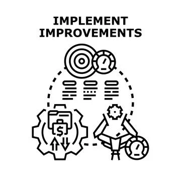 Implementing business process improvements for growth Stock Illustration
