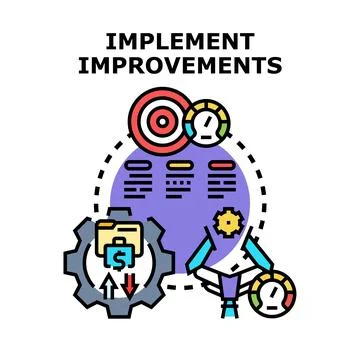 Implementing business process improvements for growth Illustrazione stock