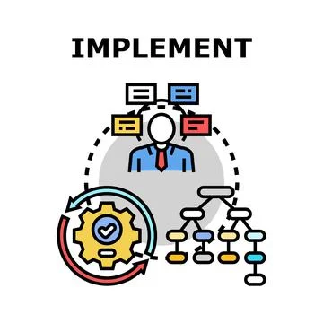 Implementing business process management and strategic planning concept Stock Illustration