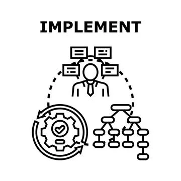 Implementing business process management and strategic planning concept Stock Illustration