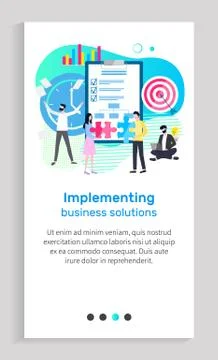 Implementing Business Solution Businessmen Charts イラスト素材