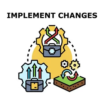Implementing business strategy and managing organizational change process Stock Illustration