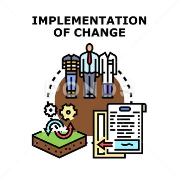 Implementing change process leading business transformation Stock-Illustration