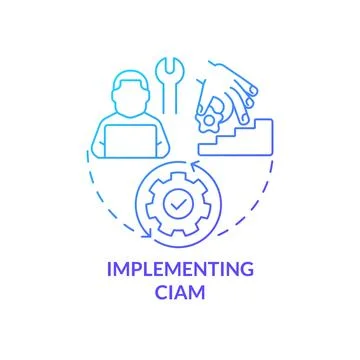 Implementing CIAM blue gradient concept icon イラスト素材