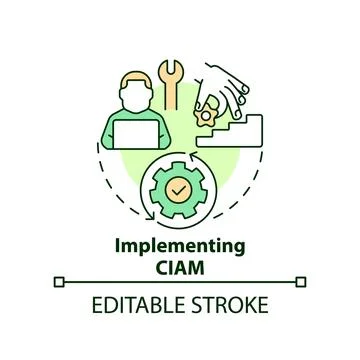Implementing CIAM concept icon Illustrazione stock