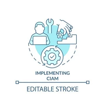 Implementing CIAM turquoise concept icon イラスト素材