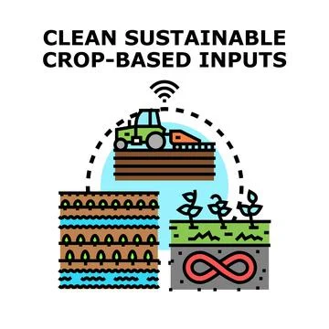 Implementing clean sustainable crop based inputs for agriculture Illustrazione stock