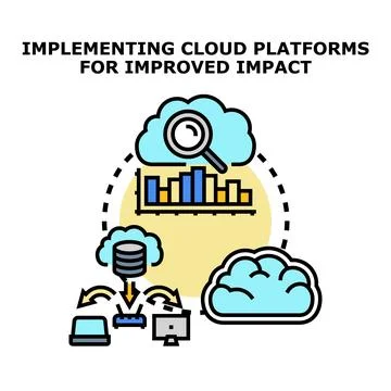 Implementing cloud platforms for improved business impact Illustrazione stock