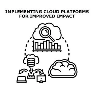 Implementing cloud platforms for improved business impact Ilustração Stock