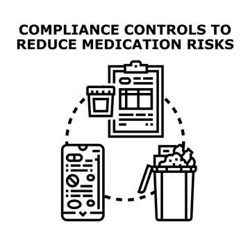 Implementing compliance controls for reducing medication related risks Stock Illustration