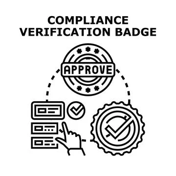 Implementing compliance verification and quality approval process Illustrazione stock