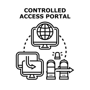 Implementing controlled access portal for network security Stock Illustration