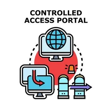 Implementing controlled access portal for network security Stock Illustration