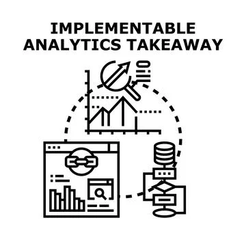 Implementing data analytics for business insights and strategy Stock Illustration