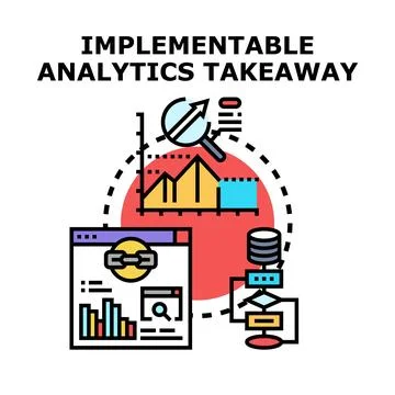 Implementing data analytics for business insights and strategy Stockillustratie