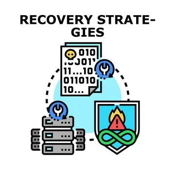 Implementing data recovery strategies for cyber security Illustrazione stock