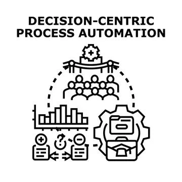 Implementing decision centric business process automation strategy Stock Illustration