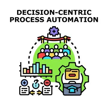 Implementing decision centric business process automation strategy Stock Illustration
