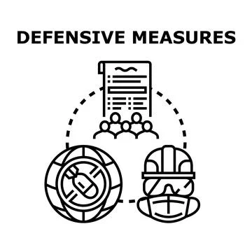 Implementing defensive measures protecting global security and safety Illustrazione stock